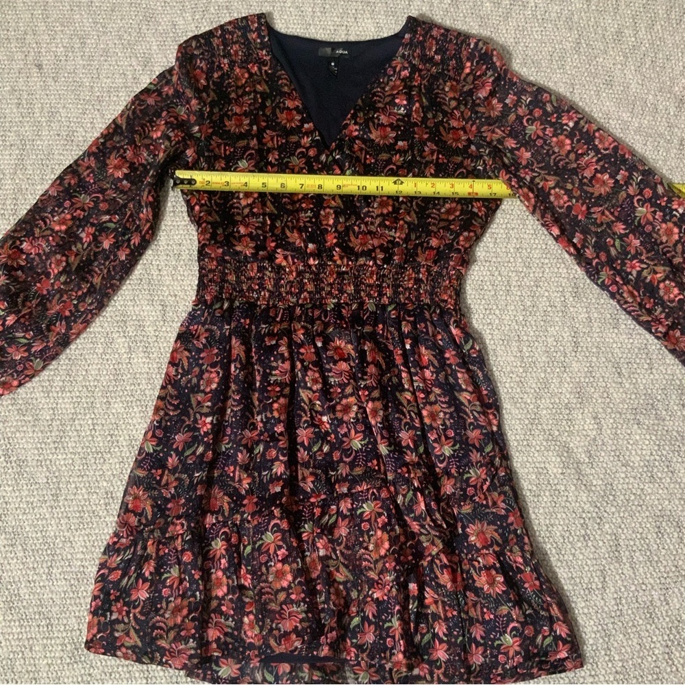 AQUA Ruffled Floral Paisley Dress .Size M - Picture 4 of 6
